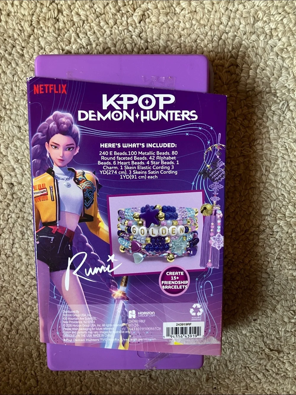 K-Pop Demon Hunters Rumi Friendship Bracelets Kit - Purple & Gold